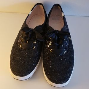 Kate Spade x Keds Black Glitter Sneakers 8M